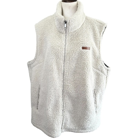 Sage Collective Womens Vest XXL/EGG Faux Fur Sherpa Fleece Sleeveless Jacket - Picture 1 of 8